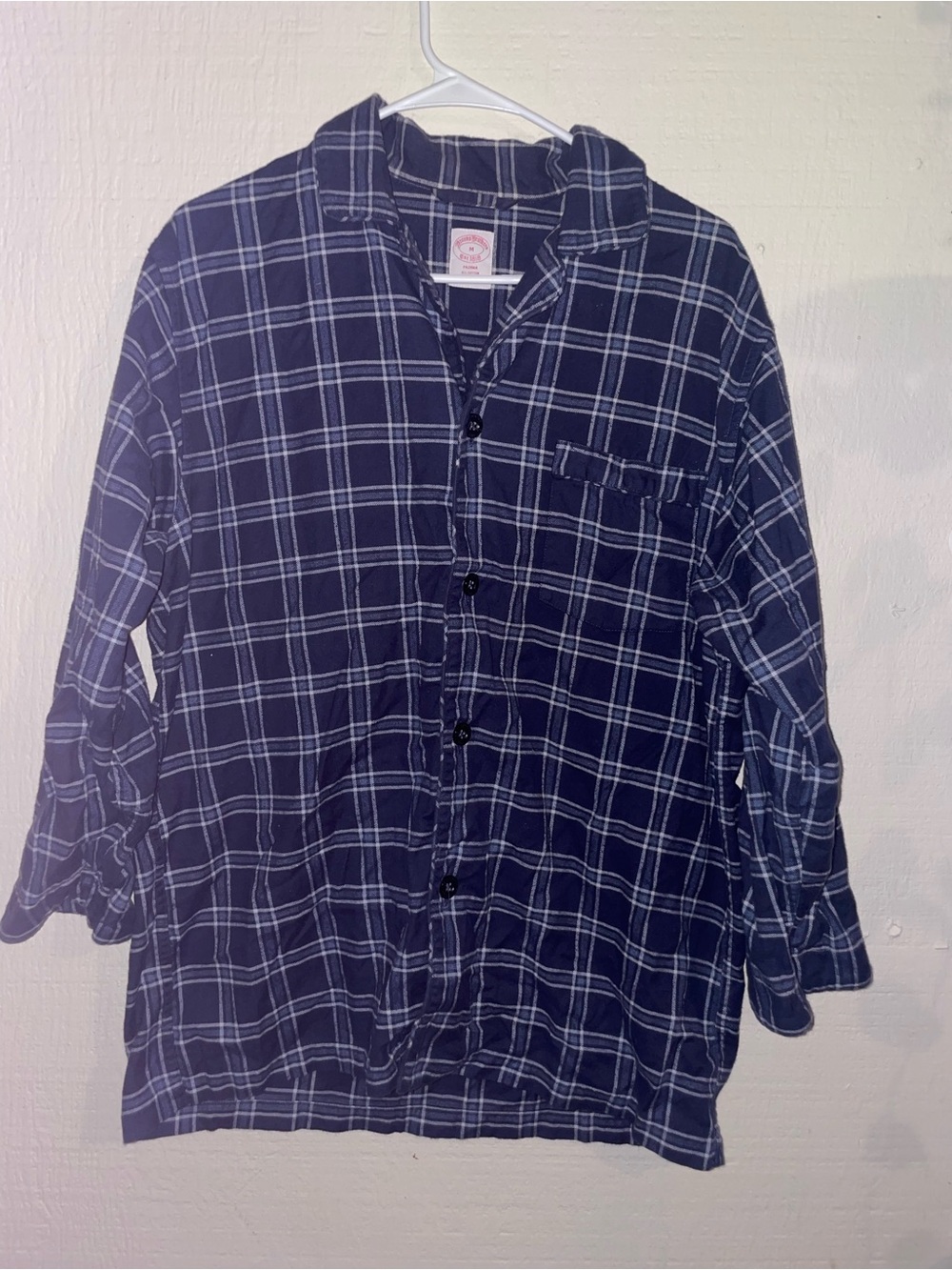 Brooks Brothers Mens Flannel Pajama Set Navy Blue Plaid 100%Cotton 1818 Mainline